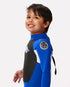 Rip curl groms omega 3/2 back zip steamer barn våtdräkt - blå